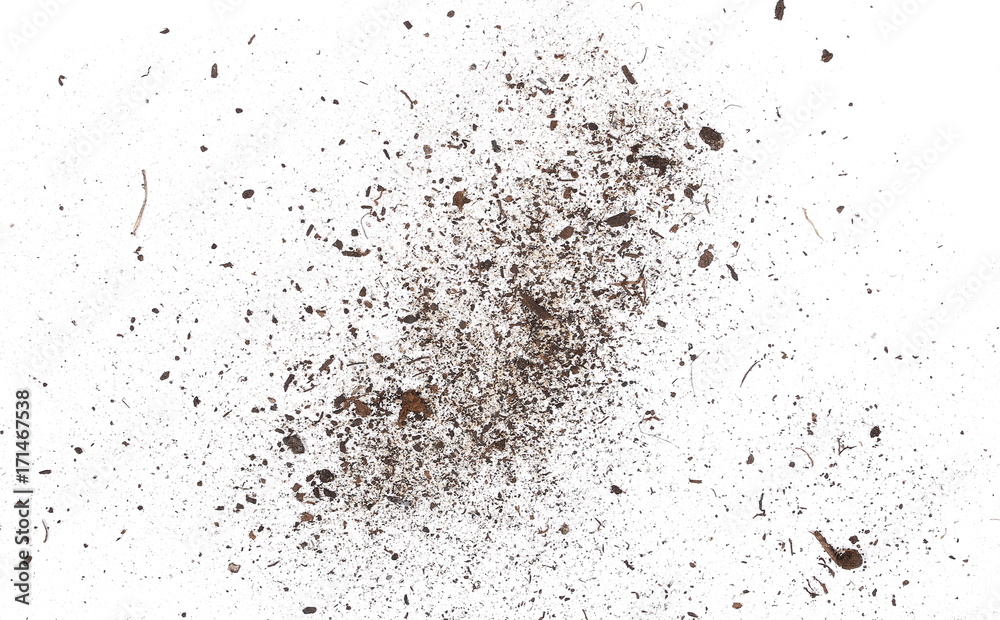 Dust isolated on white background, with clipping path