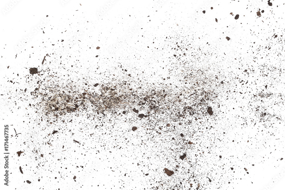 Dust isolated on white background, with clipping path