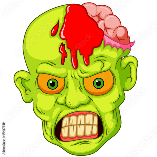  Zombie head cartoon