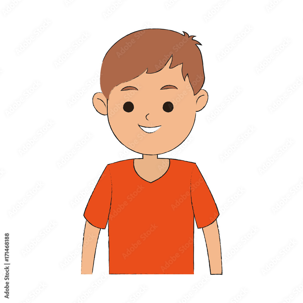happy boy cartoon icon image vector illustration design