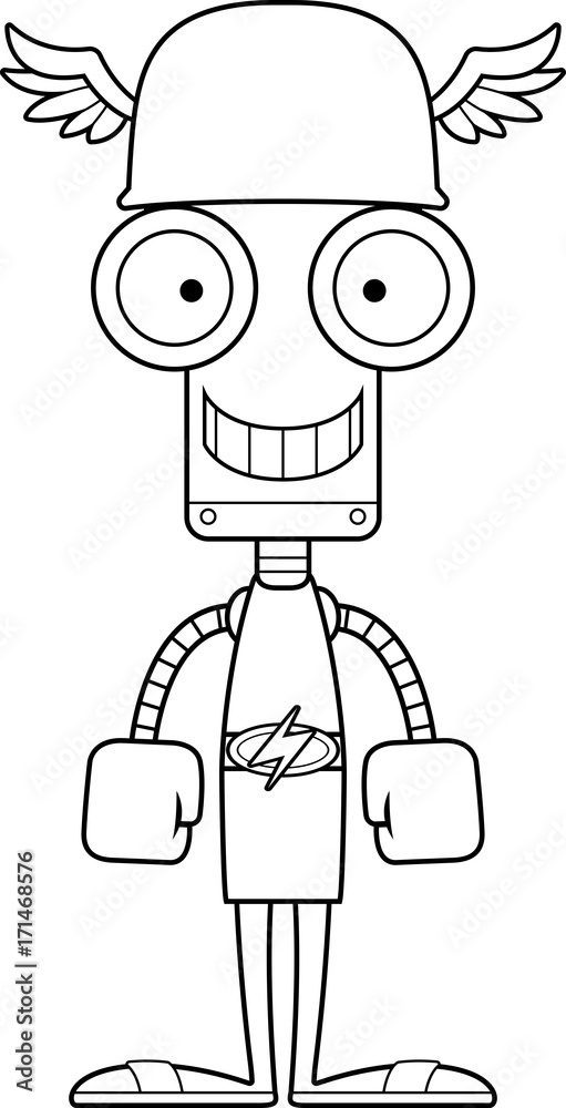Cartoon Smiling Hermes Robot