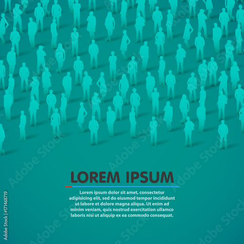 Large group of people silhouette background.