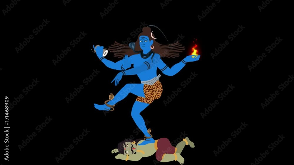 Lord Shiva the Destroyer Crashing Apasmara in Alpha Channel Lord Shiva the Destroyer Crashing Apasmara in Alpha Channel