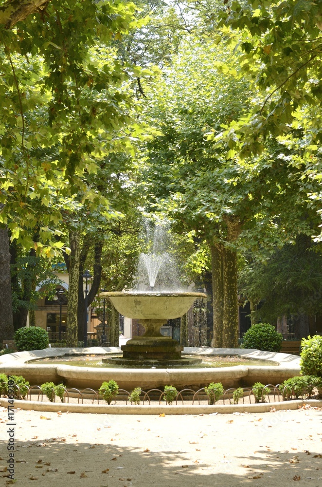 Fountain in Olot, Girona, Spain