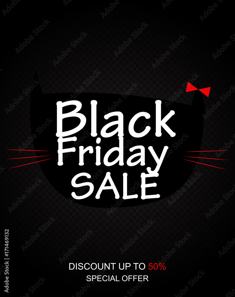 Black Friday Sale Inscription Banner Design Template. Vector illustration