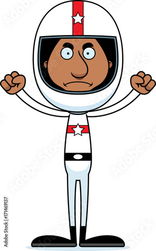 Cartoon Angry Race Car Driver Man