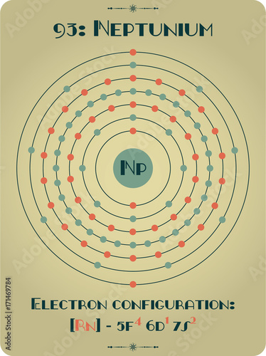 Large and detailed atomic model of Neptunium.