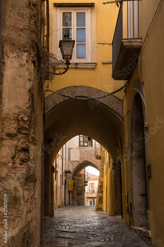 Alleys and arches in the historic center of Benevento