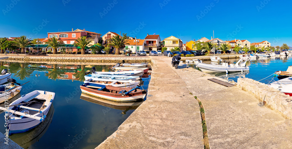Adriatic village of Bibinje harbor and waterfront panoramic view