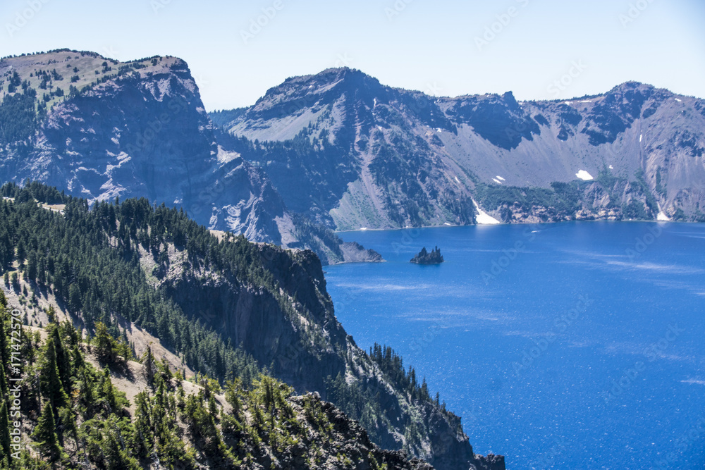 Crater Lake and the Volcanic Rim Around Crater Lake