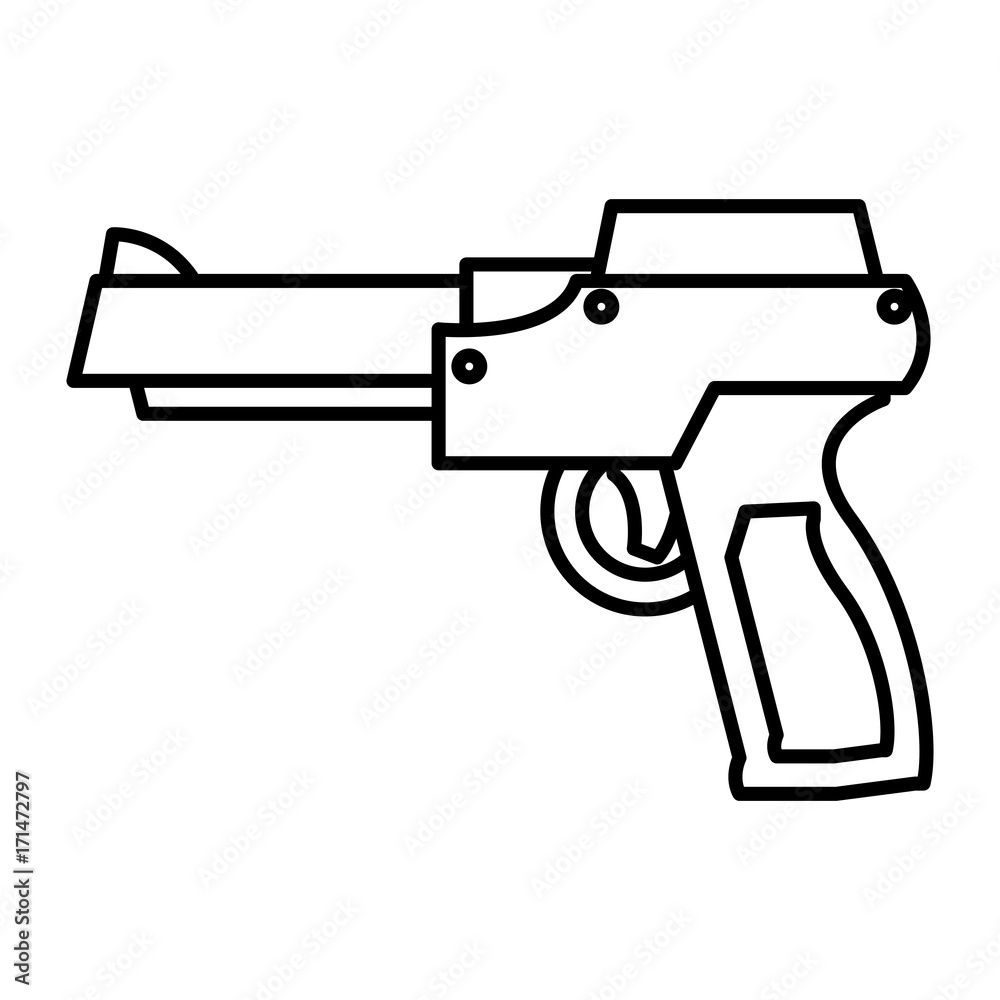 Videogame gun pistol icon vector illustration graphic design