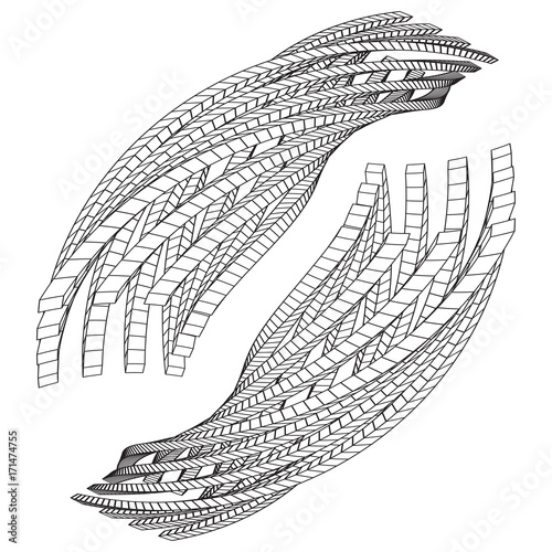 Low poly truss structure wireframe mesh background. Scinece and tech vector illustration.