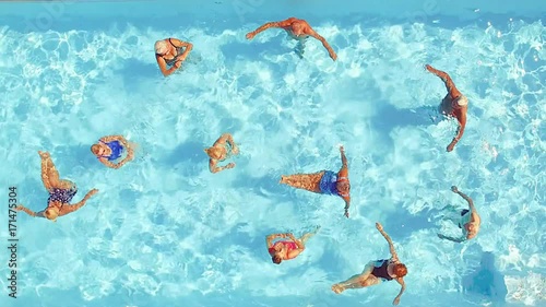 Group of seniors swimming in a pool