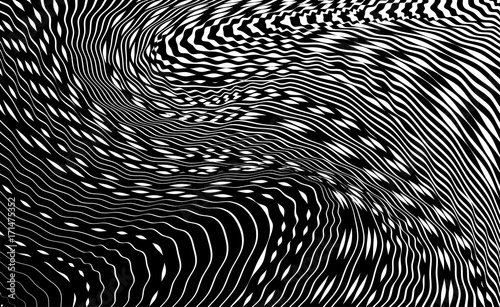 optical art abstract background wave design black and white