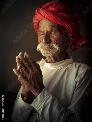 Old man Praying photo