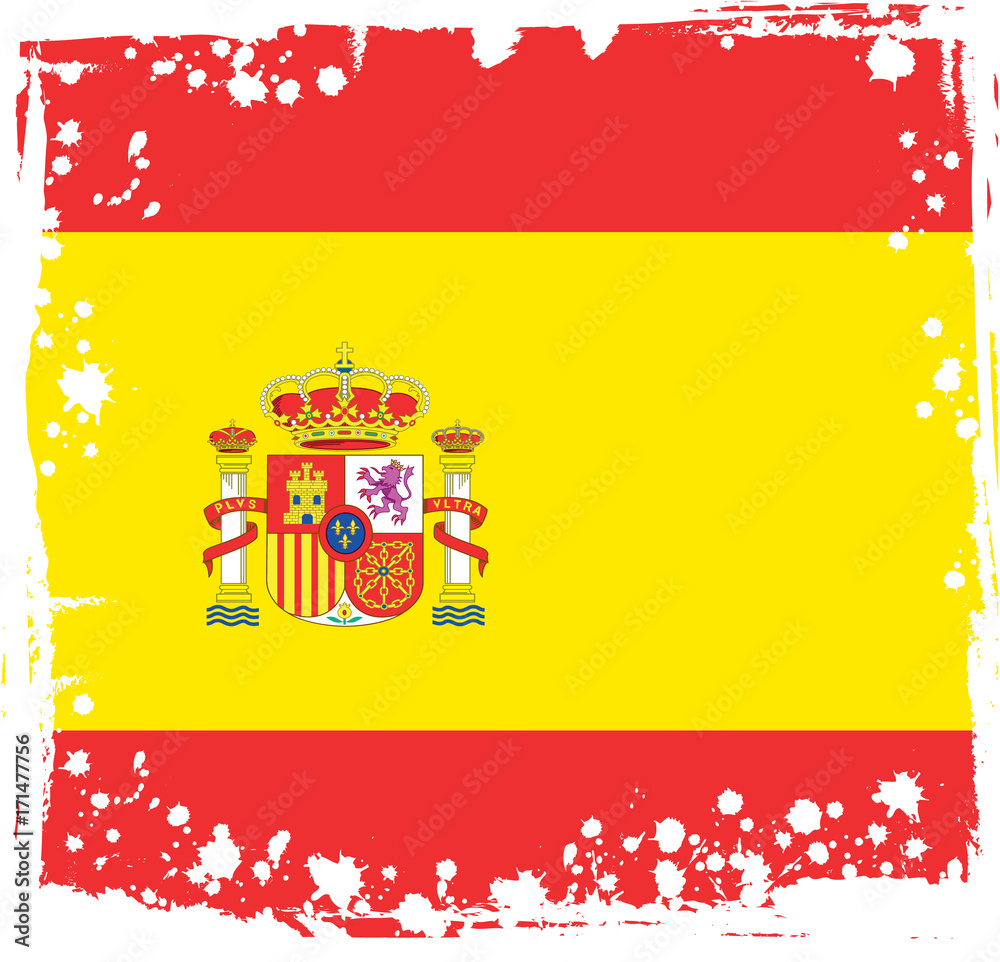Abstract Spain Flag, Spanish Colors (Vector Art)