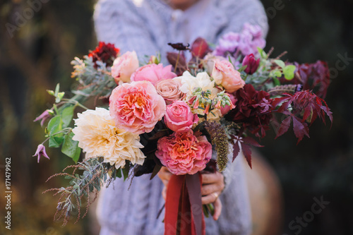 Autumn themed  Wedding Floral Bouquet; fall flowers bouquet