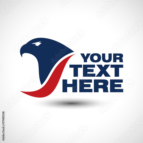 Logo with eagle head vector illustration