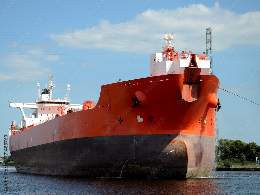 Tanker entering the port, Gdansk in Poland