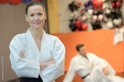 female athlete practicing judo