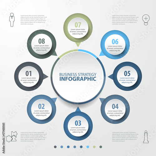 8 steps modern and clean Business Infographics