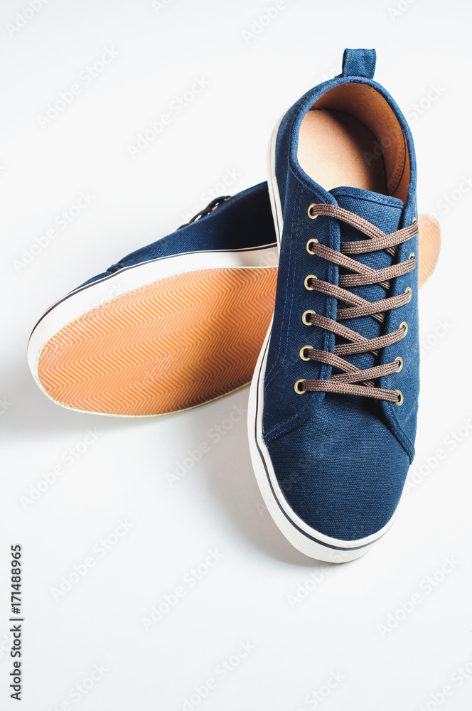 Fashionable men's shoes isolated on white background