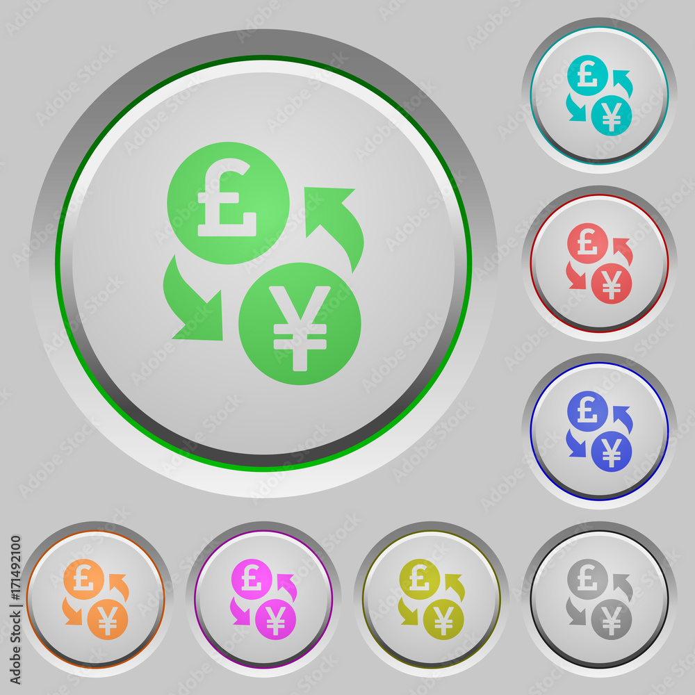 Pound Yen money exchange push buttons Pound Yen money exchange push buttons