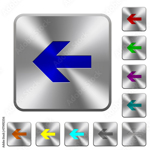 Left arrow rounded square steel buttons Free Download Left arrow rounded square steel buttons - GFXLoad