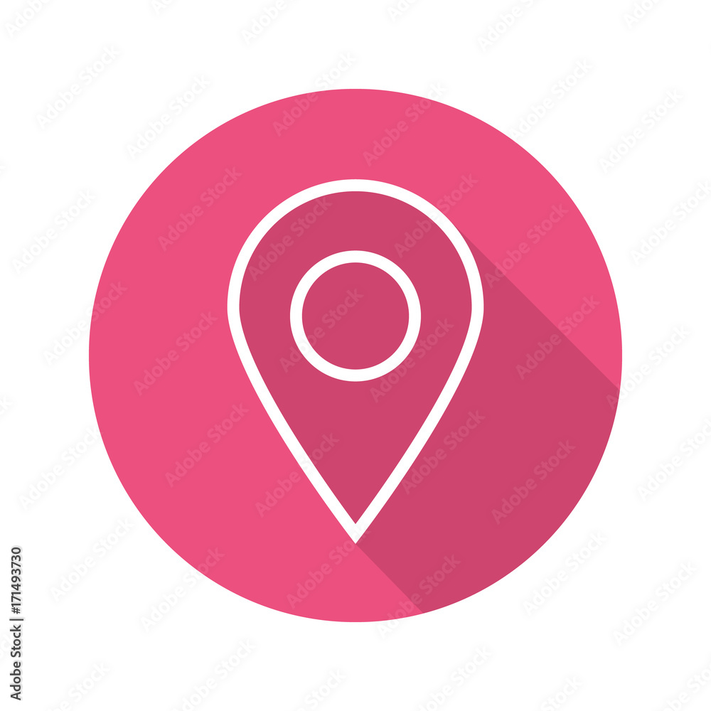 Pinpoint flat linear long shadow icon Pinpoint flat linear long shadow icon