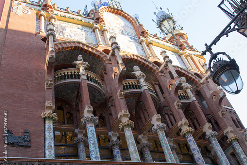 BARCELONA - MAY 01:  The Palau de la Musica Catalana concert hall designed in the Catalan modernista style by the architect Lluís Domènech i Montaner in Barcelona, Spain on May 1st, 2017 photo