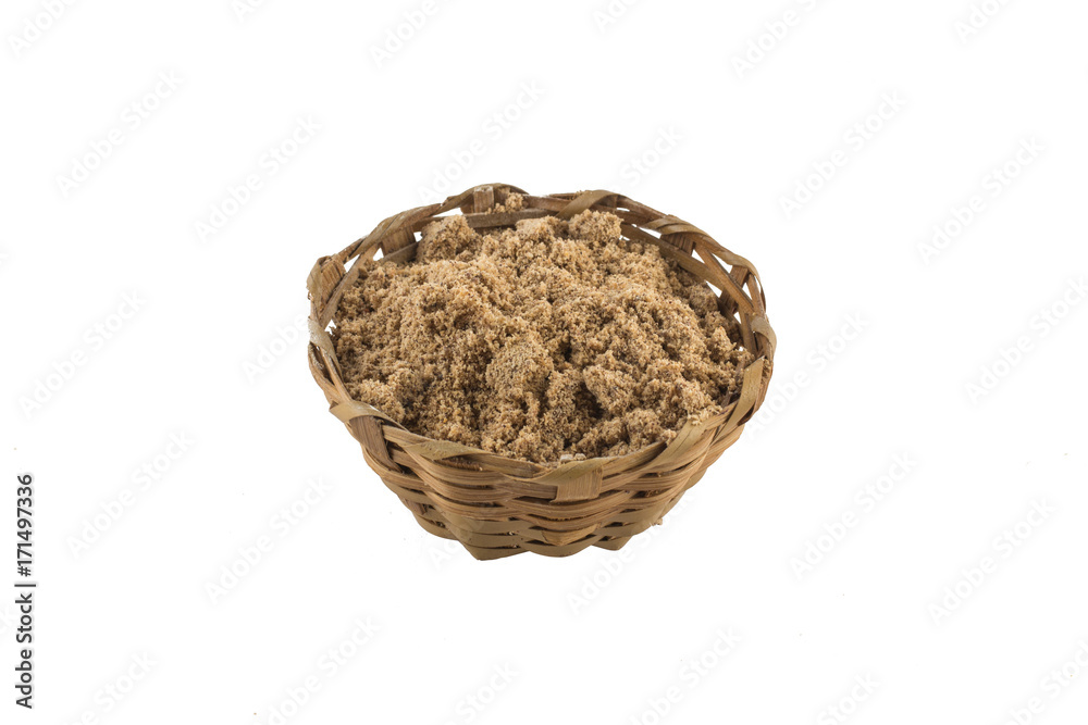 Brown Coconut Flour into a bowl Brown Coconut Flour into a bowl