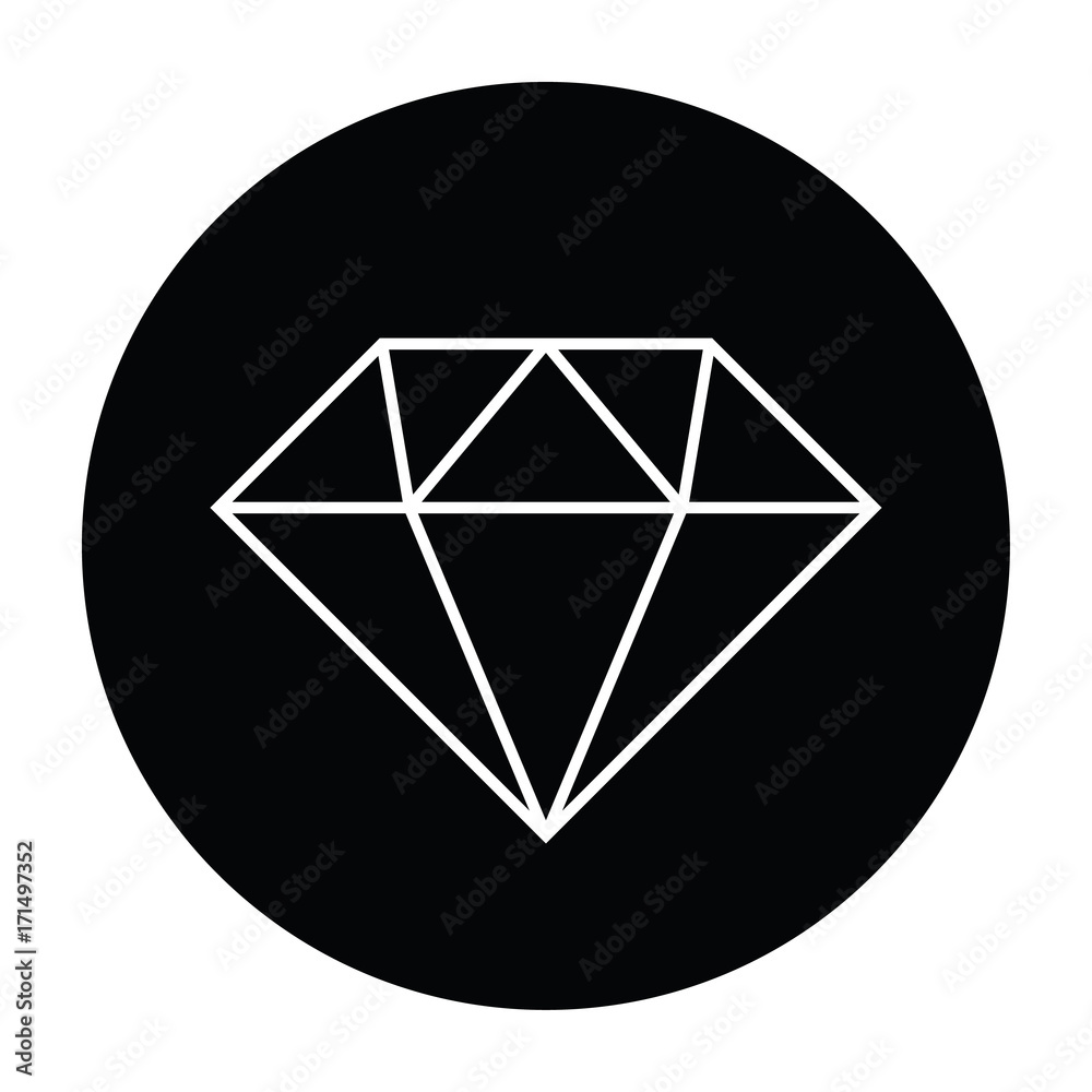 Diamond black and white vector illustration Diamond black and white vector illustration