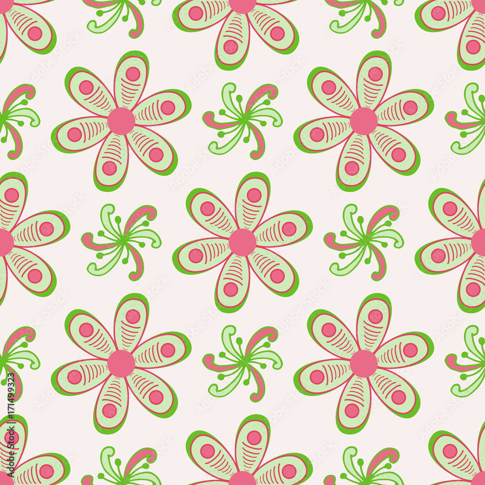 Color flower seamless pattern