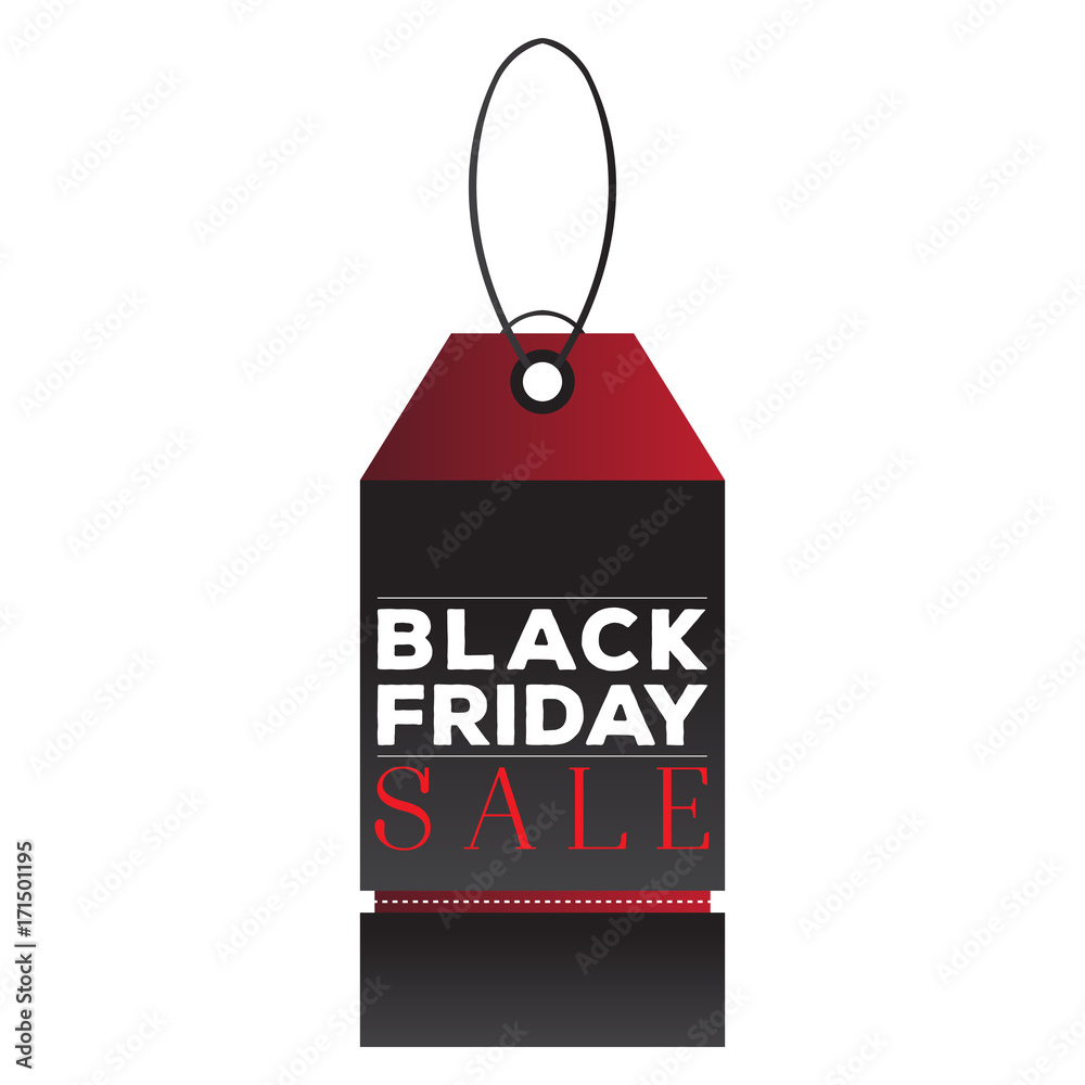 Isolated black friday label on a white background, Vector illustration