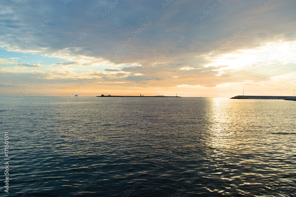 sunset from the promenade of livorno