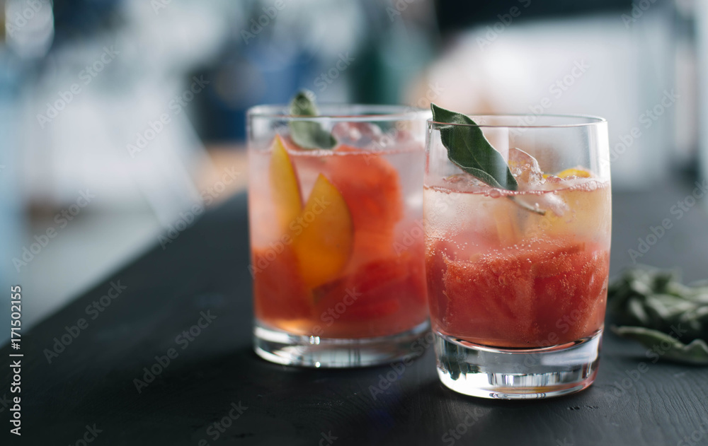 Peach and Watermelon Cocktail Peach and Watermelon Cocktail