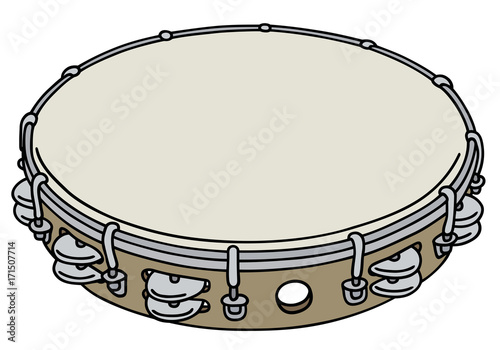 Hand drawing of a tambourine