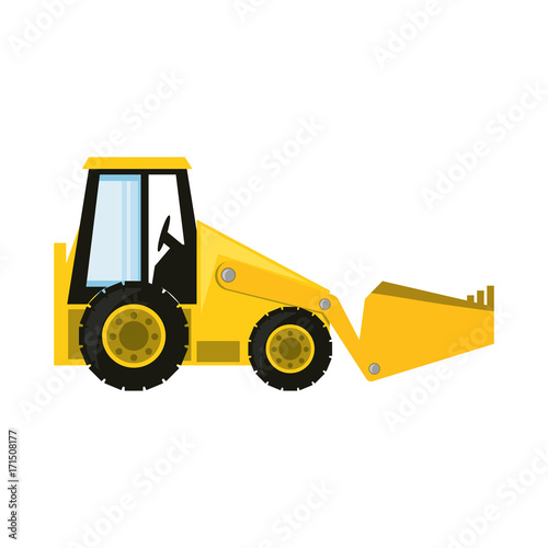 colorful  skid steer loader over white background vector illustration