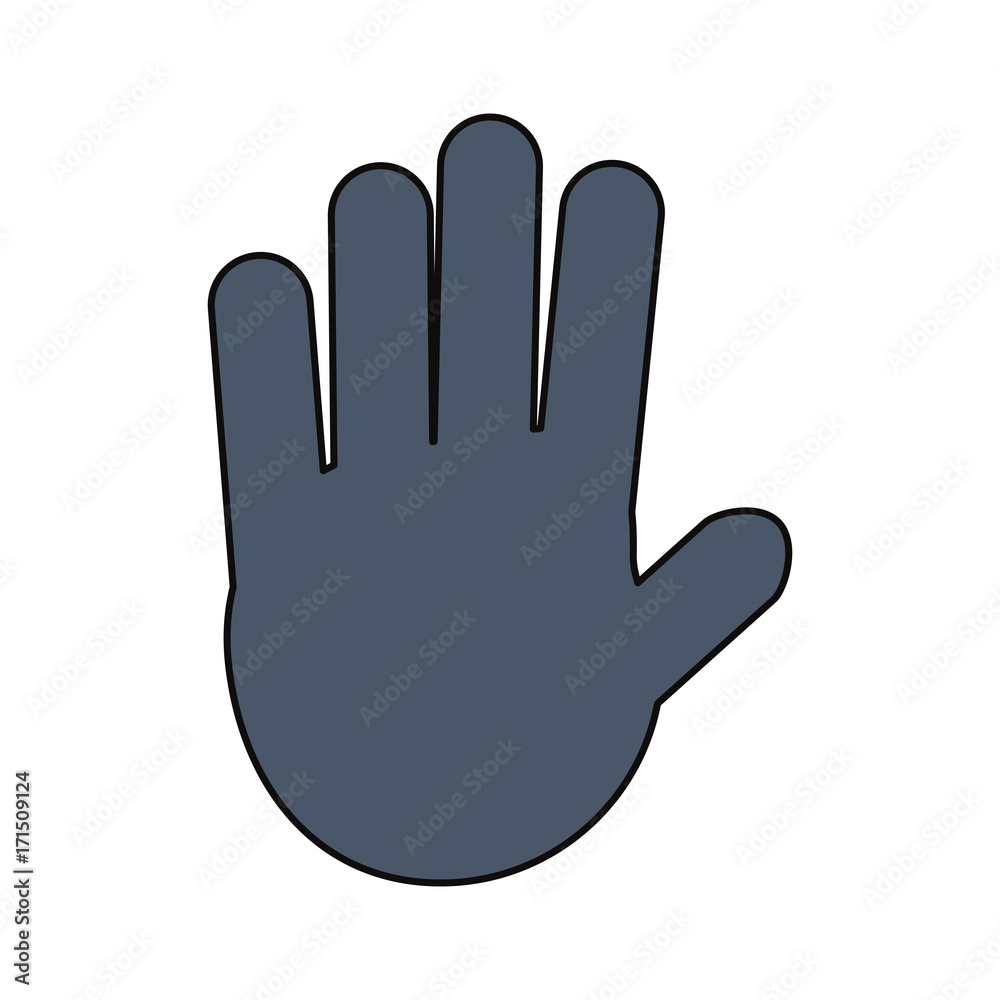 flat line colored  signal warning  stop over white  background vector illustration