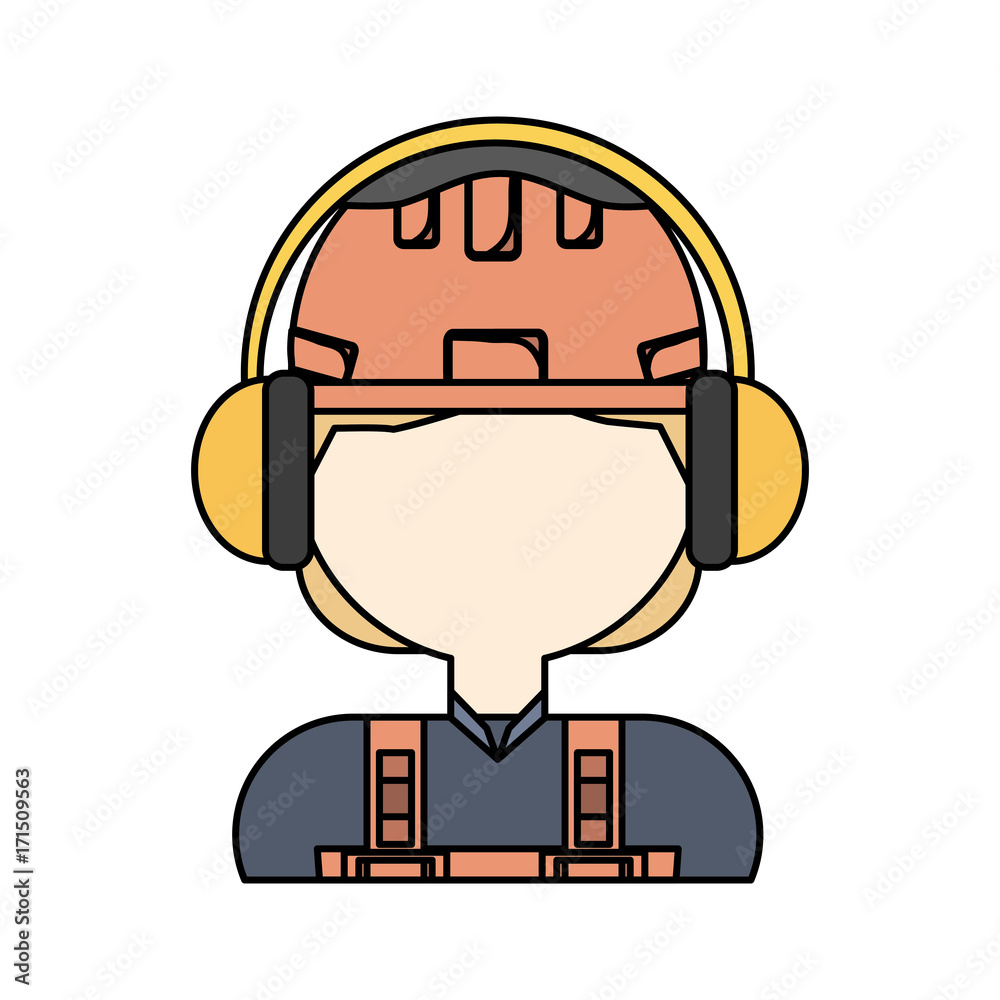 Obraz premium flat line colored earmuffs over white background vector illustration