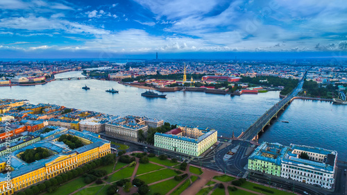 Panorama of Petersburg. Neva River.