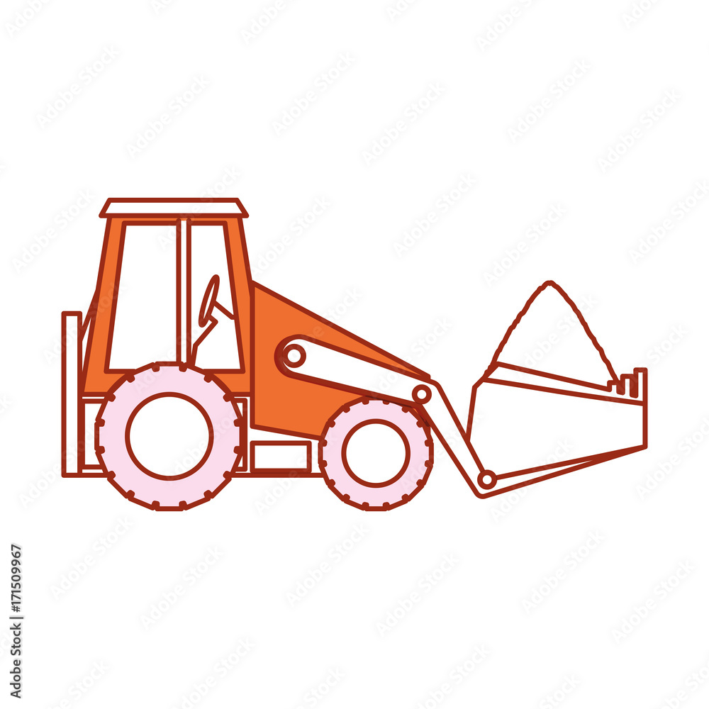 Naklejka premium backhoe icon over white background vector illustration