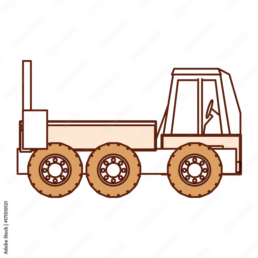 Fototapeta premium construction truck icon over white background vector illustration