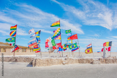 Flags in Uyuni photo