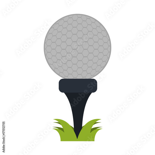 ball on tee golf related icon image vector illustration design 