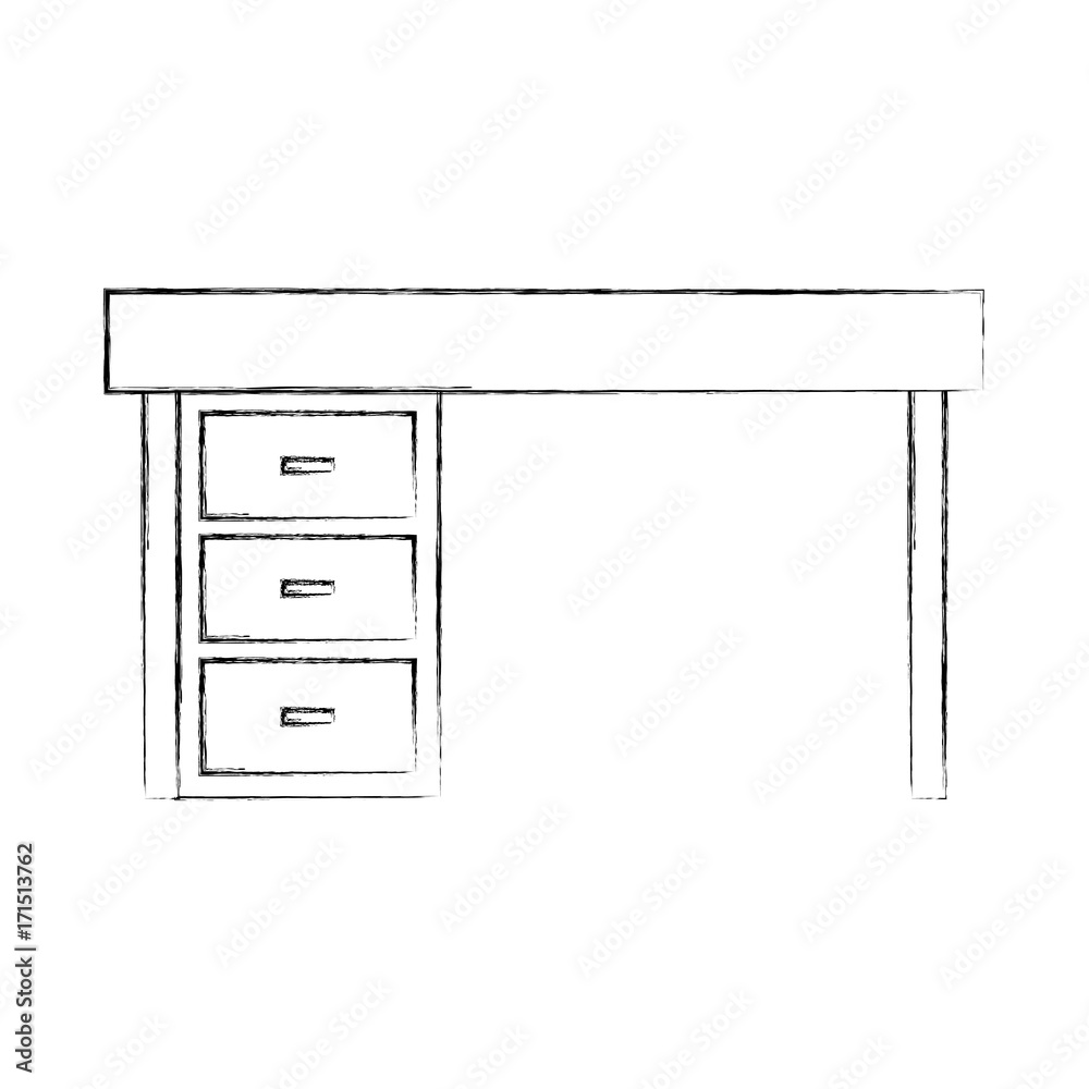 furniture desk drawers wooden table design vector illustration furniture desk drawers wooden table design vector illustration