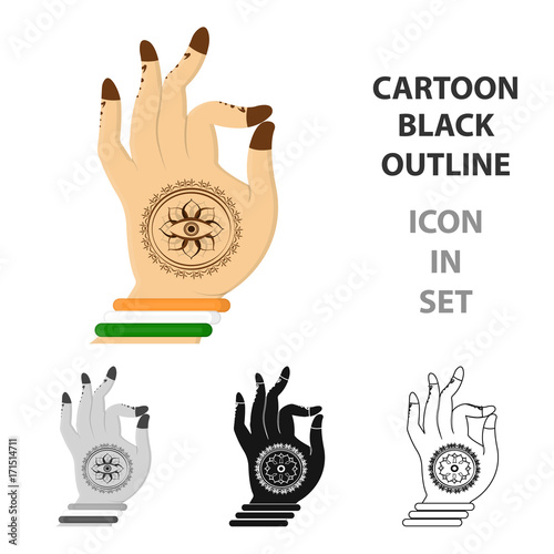 Mudra icon in cartoon style isolated on white background. India symbol stock vector illustration. photo