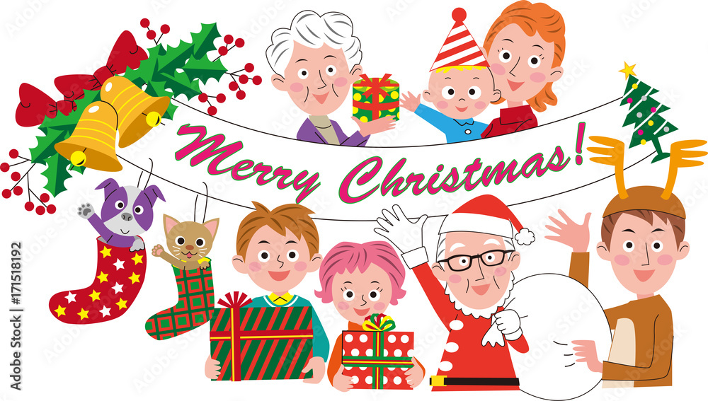 クリスマス 家族 三世代家族 クリスマス 家族 三世代家族