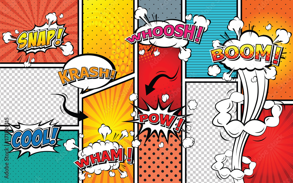 Fototapeta premium Comic sound effect speech bubble pop art.