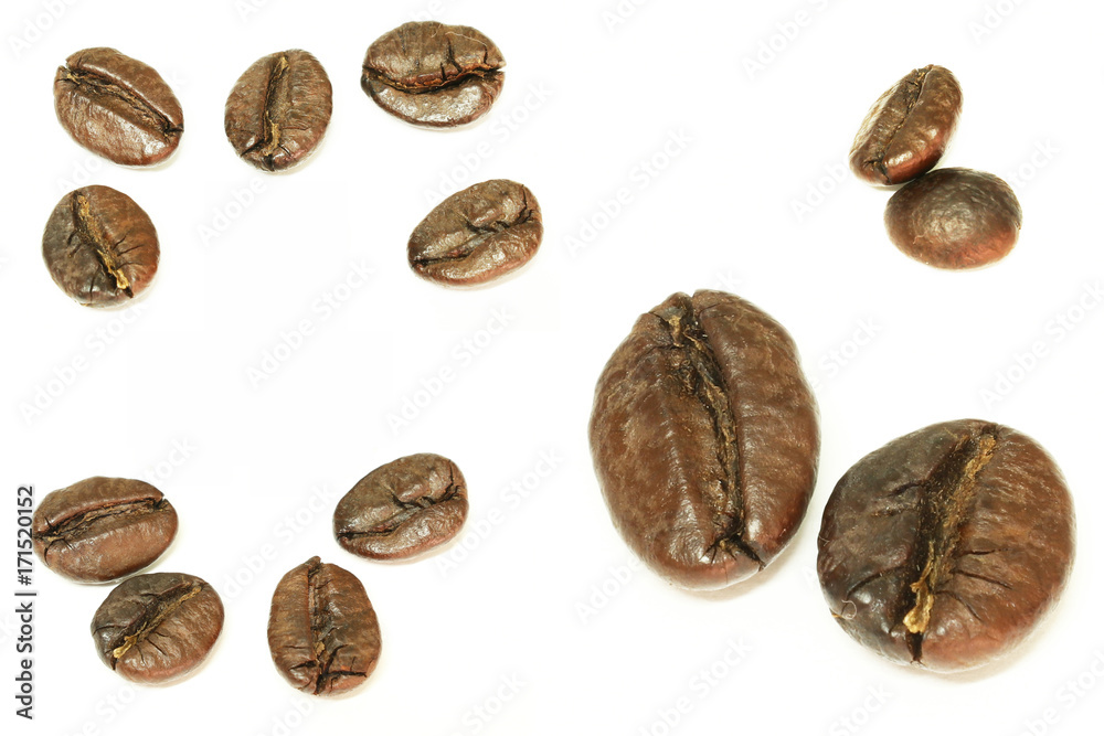 coffee beans on white background coffee beans on white background